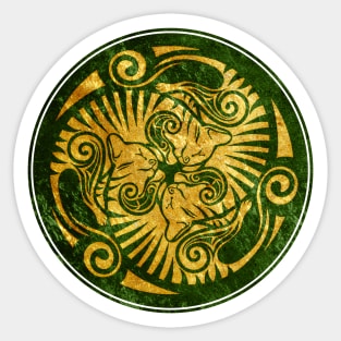 Sleeping kittens in celtic style Sticker